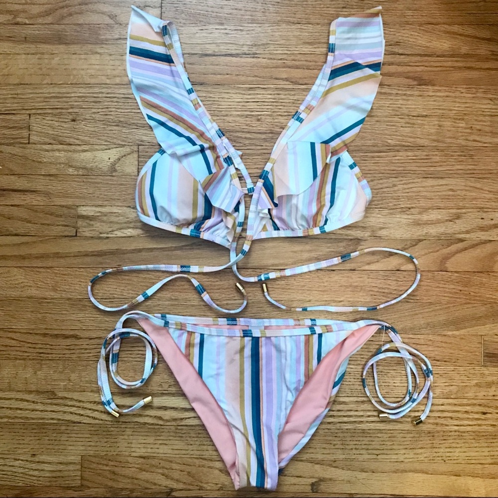 *SOLD* Wet Swimwear Bikini Striped Pastel SM
